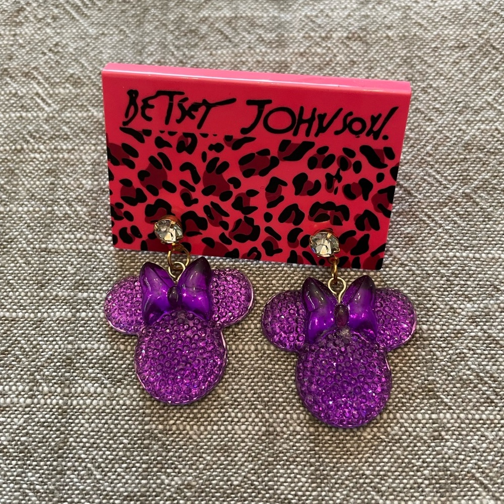 Betsey Johnson Purple Minnie Mouse Earrings - Picture 5 of 9